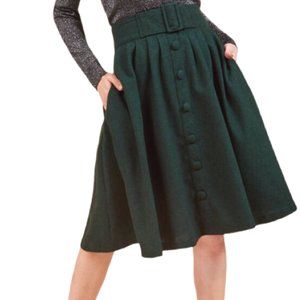 ModCloth | Intern of Fate Green Wool Skirt